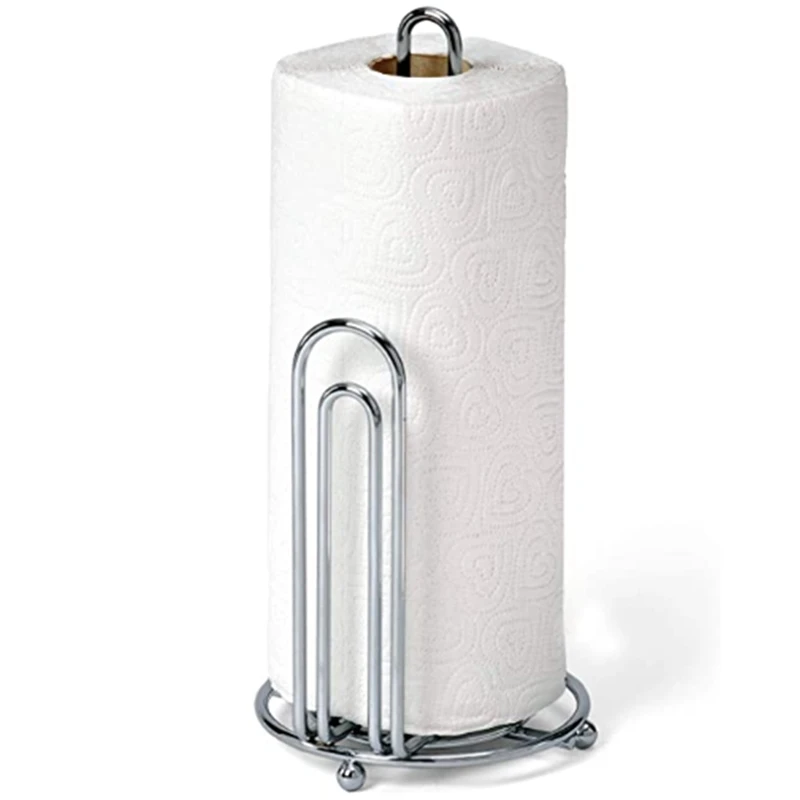 

SHGO HOT-Paper Towel Holder Simple Tear Standing Paper Towel Dispenser Heavy Duty Metal Construction