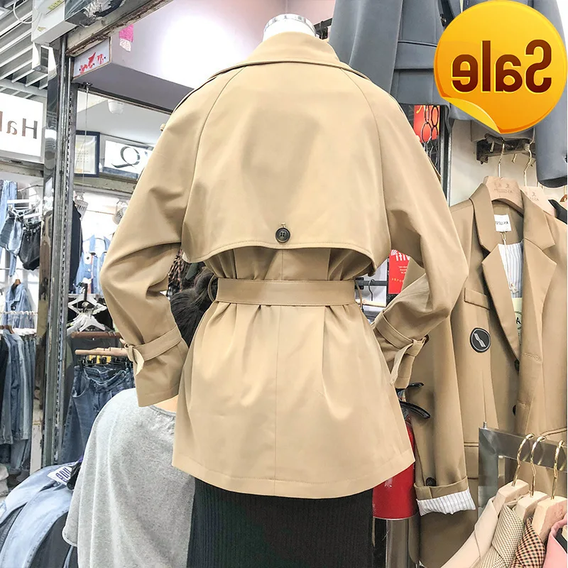 

Короткий отложной тонкий винтажный Повседневный корейский ветровка Тренч Весна Осень пальто куртка Kawaii пальто женские пальто короткие жен...