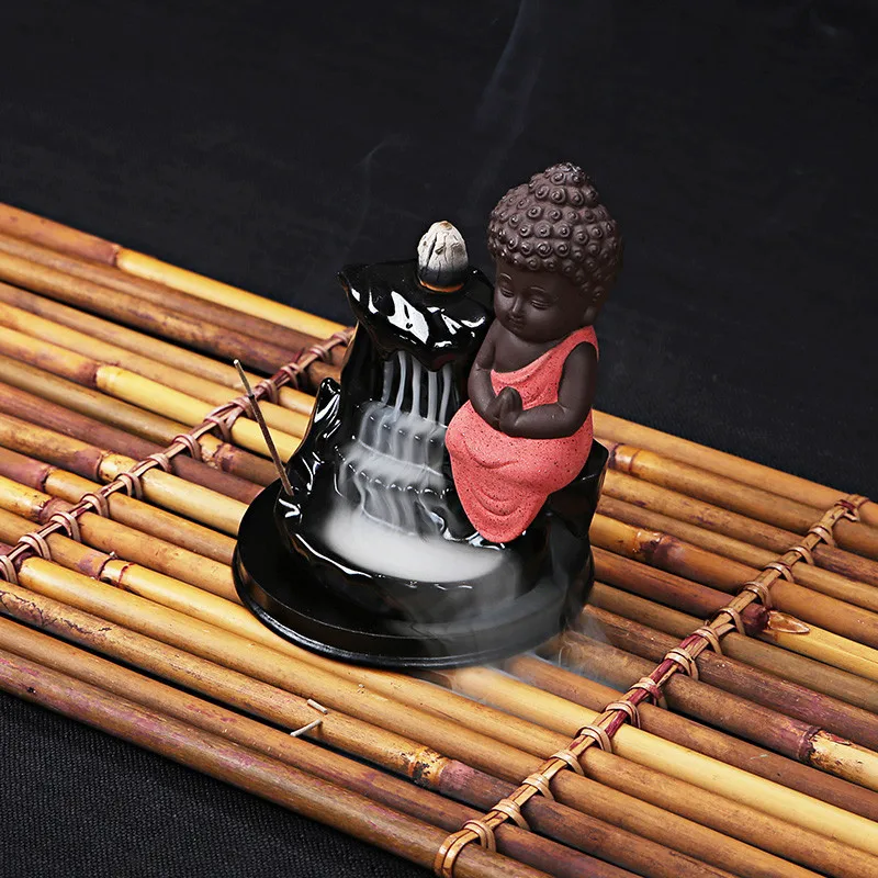 Керамический маленький монах фоновая горелка для благовоний домашний декор