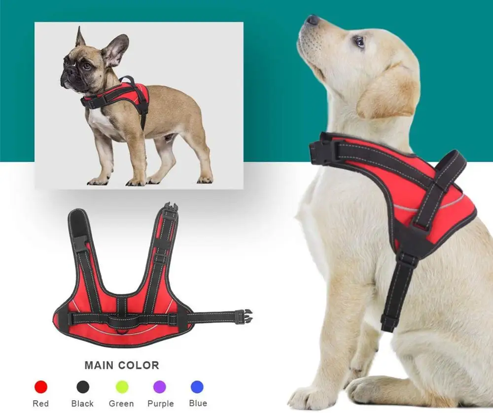 Прочная Светоотражающая повязка для собак регулируемая больших походная