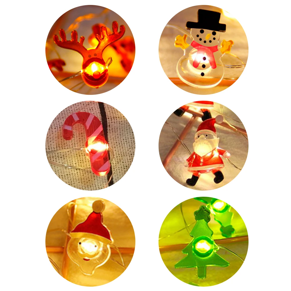 

Santa Claus Christmas LED String Fairy Lights Garlands Battery Powered Xmas New Yar Room Decor For Home Party Holiday Lighting