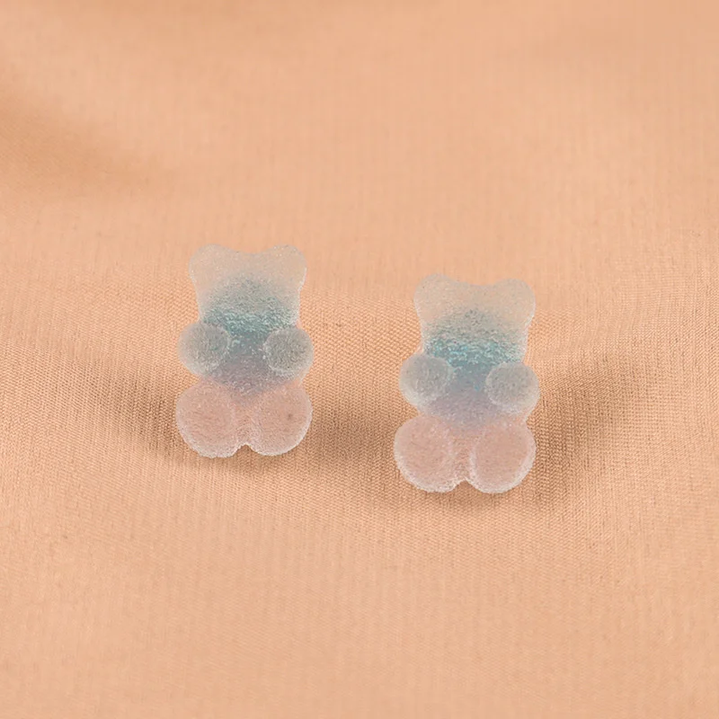 Милые цветные серьги гвоздики из смолы с медведем для девочек DIY медведями