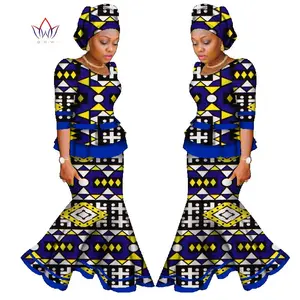 Африканская юбка, комплект для женщин, африканская традиционная юбка и топ Дашики, восковые костюмы из двух частей, африканская одежда WY950
