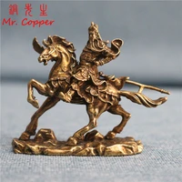 brass chinese god of wealth riding horse guan gong statue home decoration accessories copper office desk decor buddha ornaments