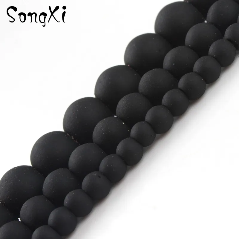 4 6 8mm Natural Stone Beads Black Hematite Round Loose for Beadwork Jewelry Making DIY Bracelet Necklace Wholesale 15 Inch | Украшения и