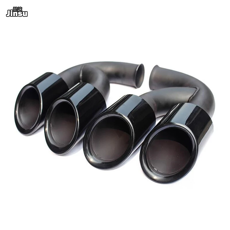 Глянцевые черные глушители выхлопной трубы глушитель для Porsche Cayenne 958 1 V6 V8 2011 - 2014