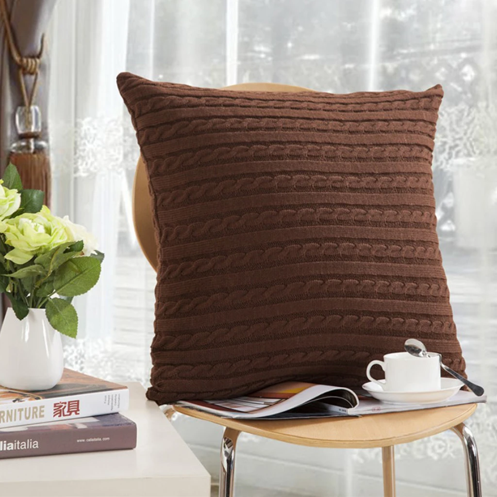 

Декоративный чехол для диванной подушки диван диванная Подушка Наволочка (шерсть вязаная 45x45 см)