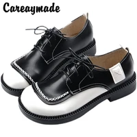careaymade british style womens shoes retro literature art shallow mouth single shoes student shoes korean sewing style shoes