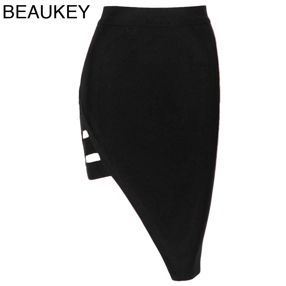 Женская юбка-карандаш с разрезом BEAUKEY белая Асимметричная юбка до колен