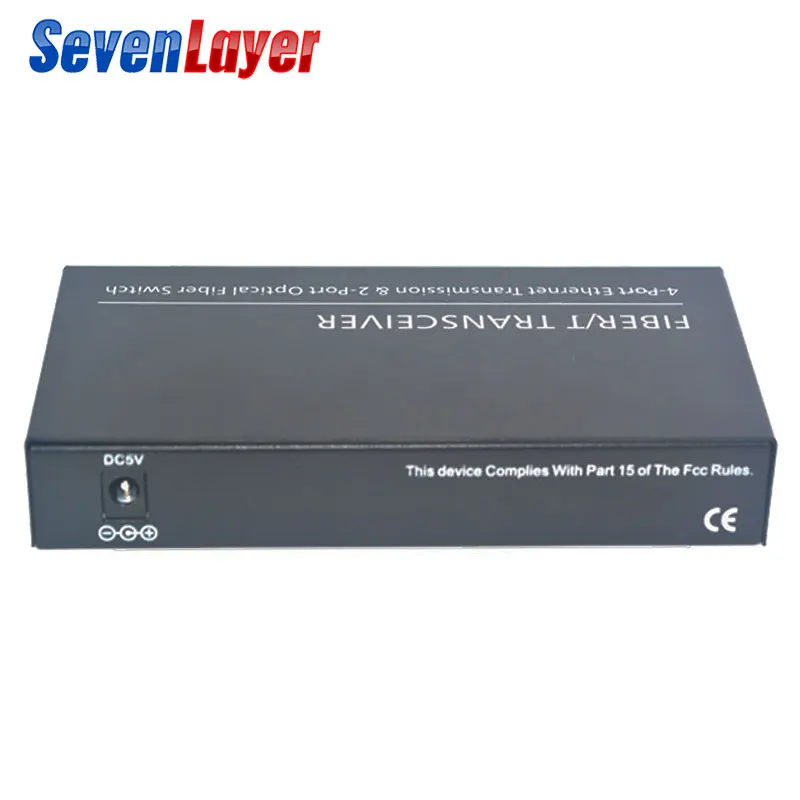 Волоконно оптический медиа конвертер коммутатор Gigabit Ethernet 10/100/1000M 4 RJ45 UTP и 2 порта
