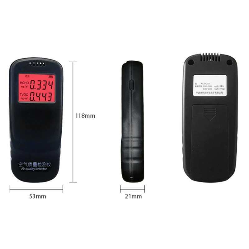 

Multifunctional Air Quality Tester CO2 TVOC HCHO Meter Temperature Humidity Measuring Device Gas Detector