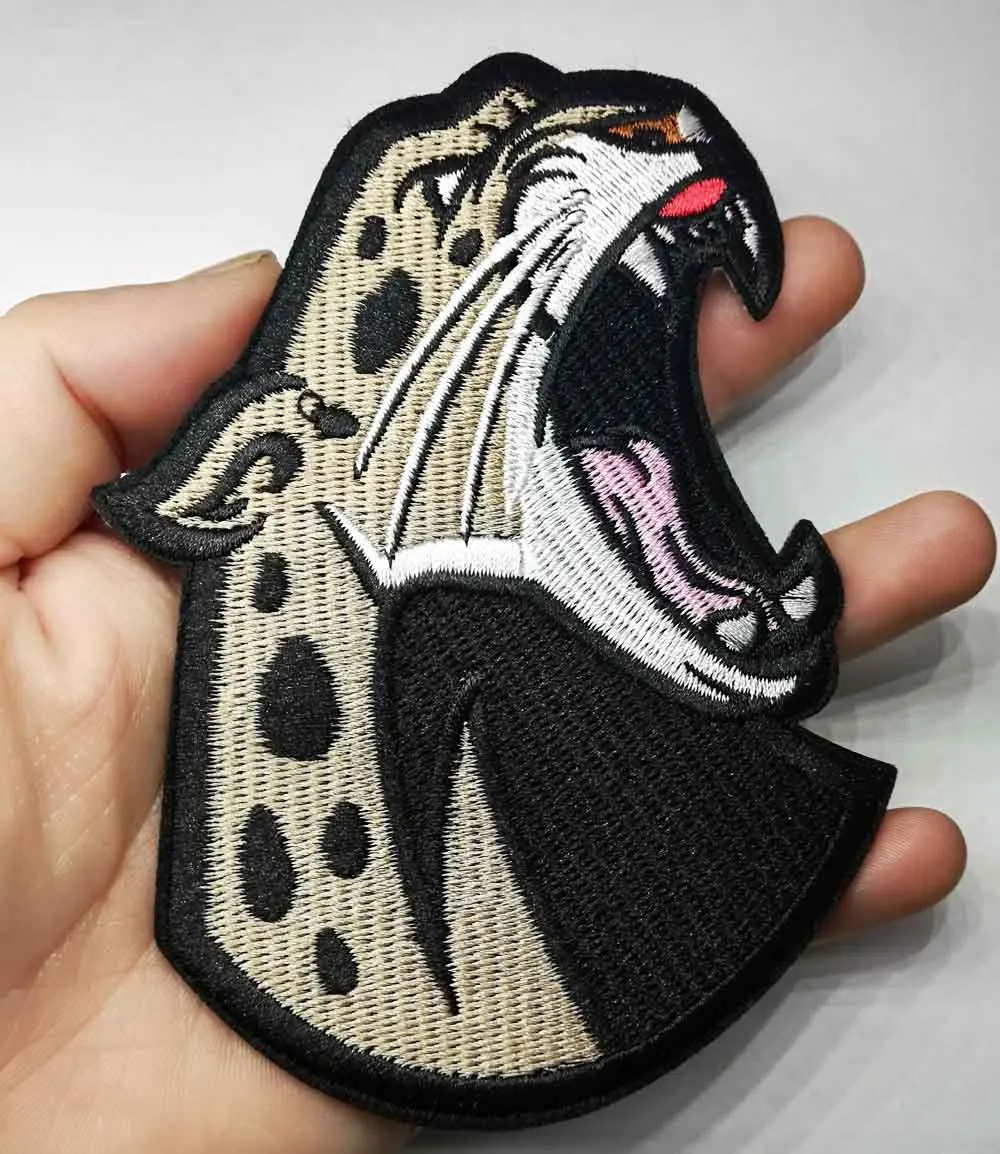 Нашивки большого размера с леопардовым принтом гепарда вышитые помощью утюга