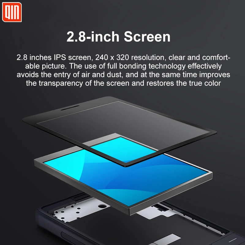 Qin 1S+ VoLTE 4G Network Wifi 8G+1G 2.8 Inch 1480mAH Bluetooth 4.2 Infrared Remote Control GPS Dual SIM Card Phone QIN 1 PLUS