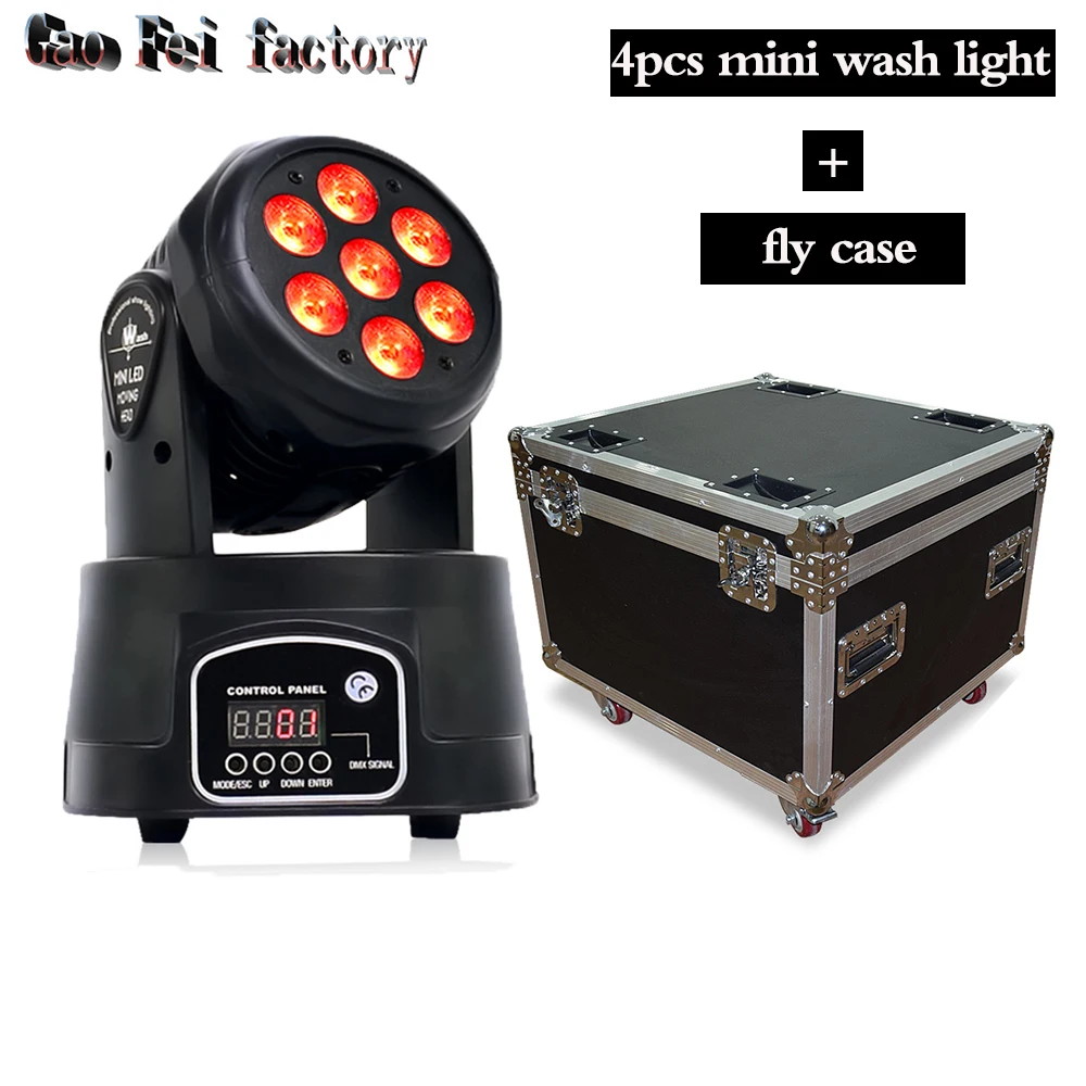 F светильник чехол со светодиодным мобильный DJ мыть 7X12W RGBW мини Moving головной DMX