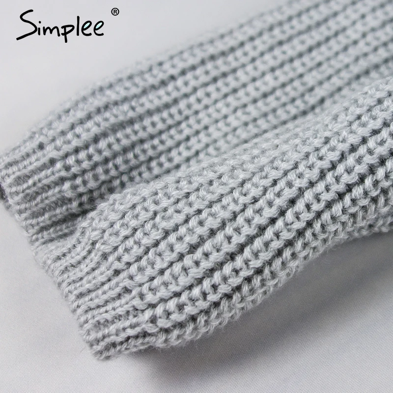 Женский свитер Simplee с v-образным вырезом свободный черный пуловер длинными