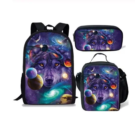 Новый комплект из 3 предметов рюкзак для девочек и мальчиков фиолетовая