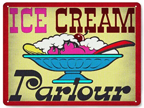 

Ice Cream Metal Sign Vintage Style Restaurant Kitchen Wall Decor
