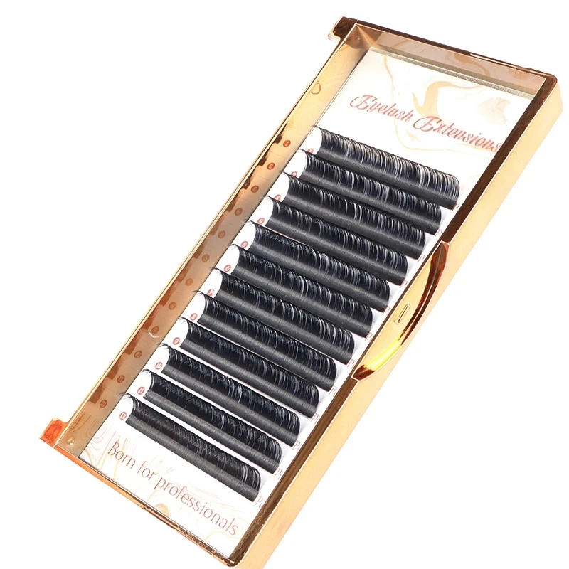 

100PCS Handmade Russian Volume Eyelashes Extensions Beauty Natural Korea Silk Mink Individual Eye Lash Soft Eyelash 12Lines/Tray