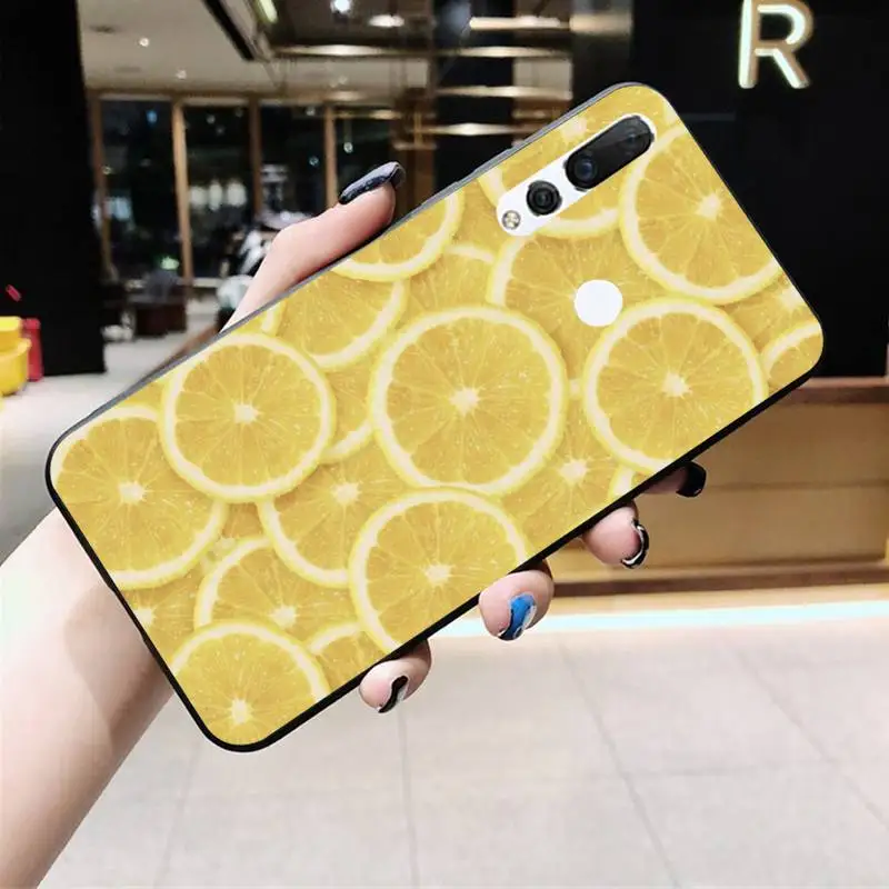 CUTEWANAN мягкий чехол для телефона с фруктами лимонами летом черный Huawei Honor 30 20 10 9 8 8x