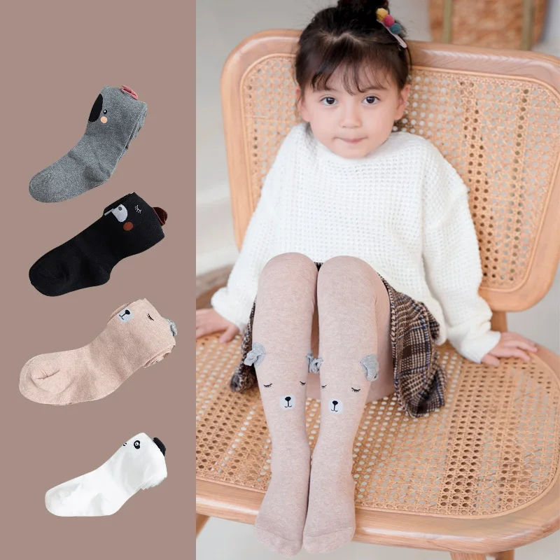 Детские осенне зимние хлопковые леггинсы Мультяшные колготки для