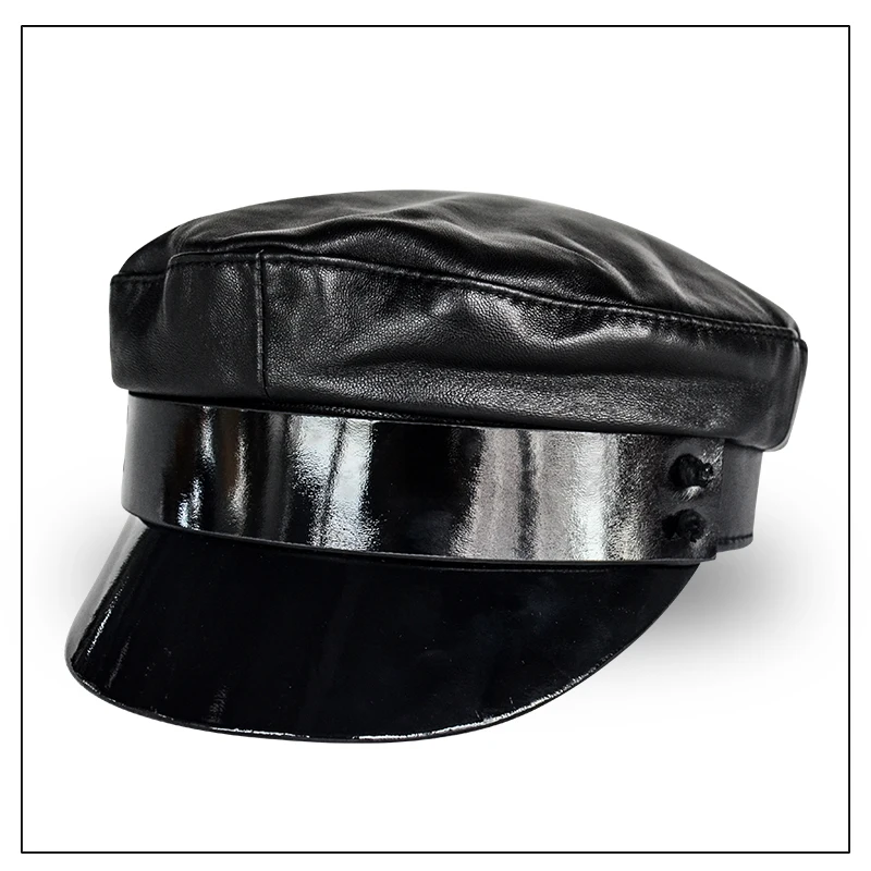 Женская модная Кожаная Шапка 2020 французская шапка из натуральной кожи женская
