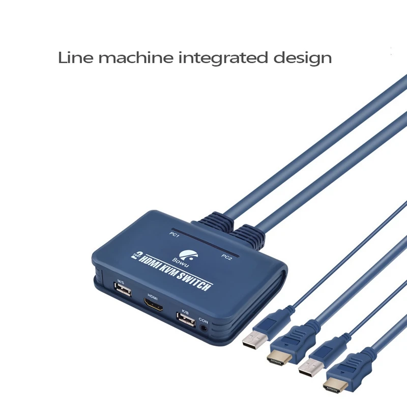 2 Port USB HDMI-Compatible KVM Switch Switcher with Cable for Dual Monitor Support Desktop Controller Switching | Электроника