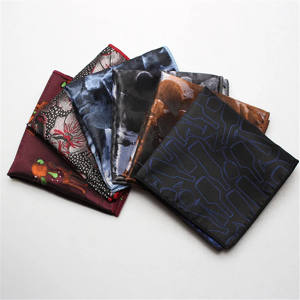 

10Pcs/Lot Cotton Pocket Square Men Suit Hank Paisley Print Pattern Silk Handkerchiefs Blue Hankies Wedding Suit Accessories B199