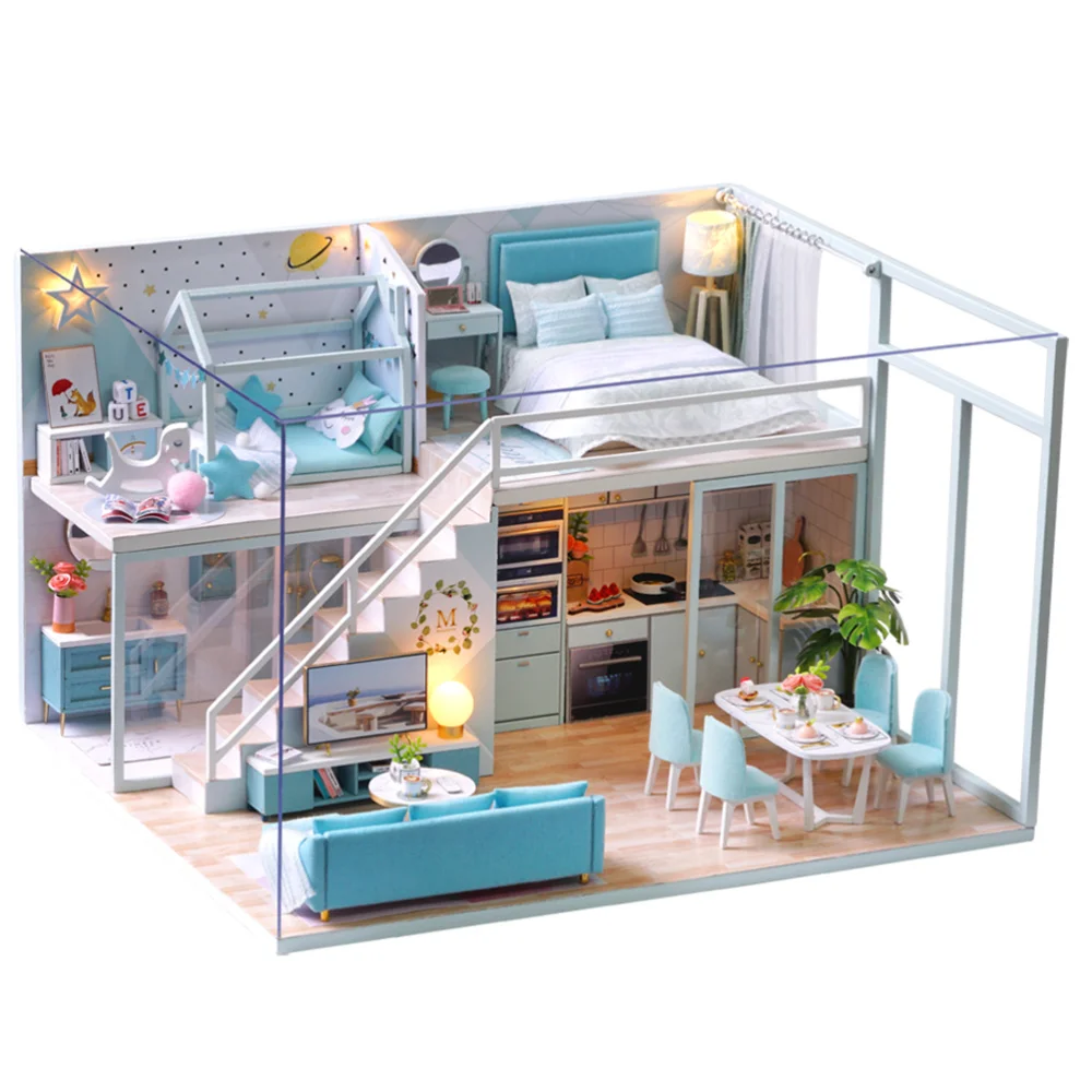 

1PC Funny DIY Small House Manual Cottage Assemble Toys Creative Miniature DIY House for Friends Families Dreams Angel St