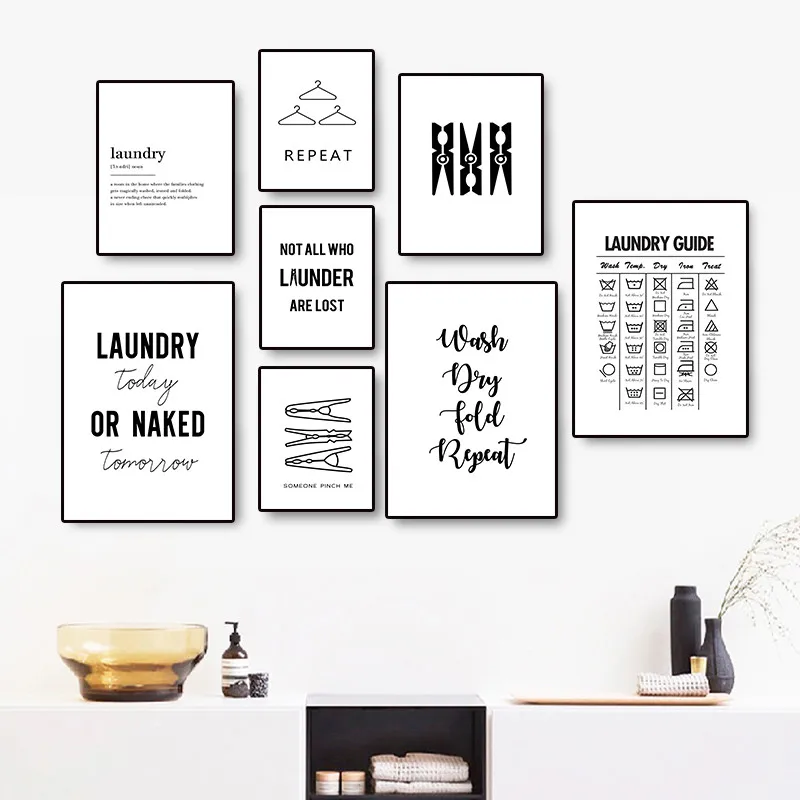 Таблички для белья Настенная картина из холста печатный плакат черно белый