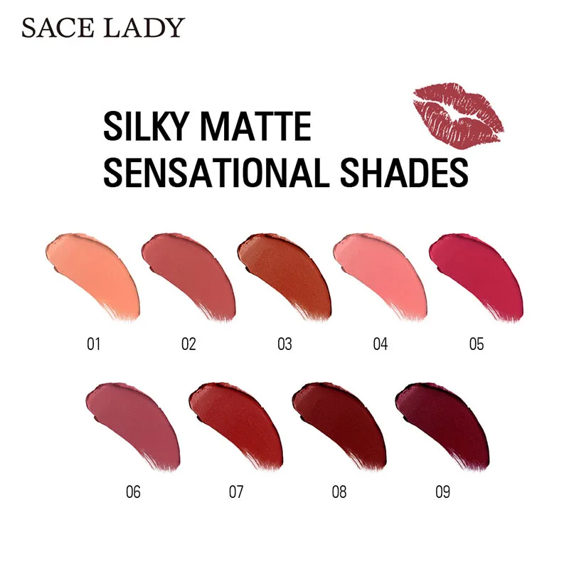 Лучшая шелковая матовая губная помада макияж 9 цветов водостойкая стойкая