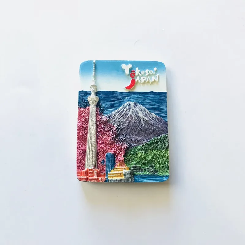 Магниты страны на холодильник Токийский магнит путешествия смолы Mt. Fuji Хоккайдо хладагент наклейки Сувенир Магнитный