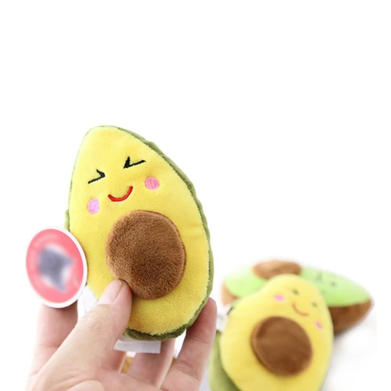 Plush Fruit Shaped Squeaky Dog Toy for Teeth Cleaning and Stress Relief image 4