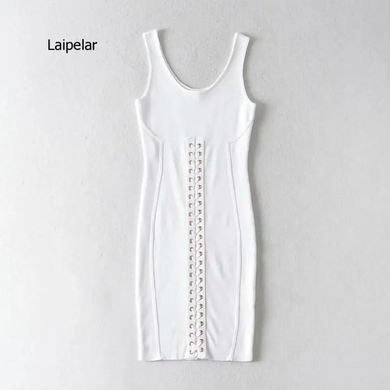 

High Quality Pink Sleeveless Sexy Rayon Bandage Dress Elegant Club Party Dress Vestidos