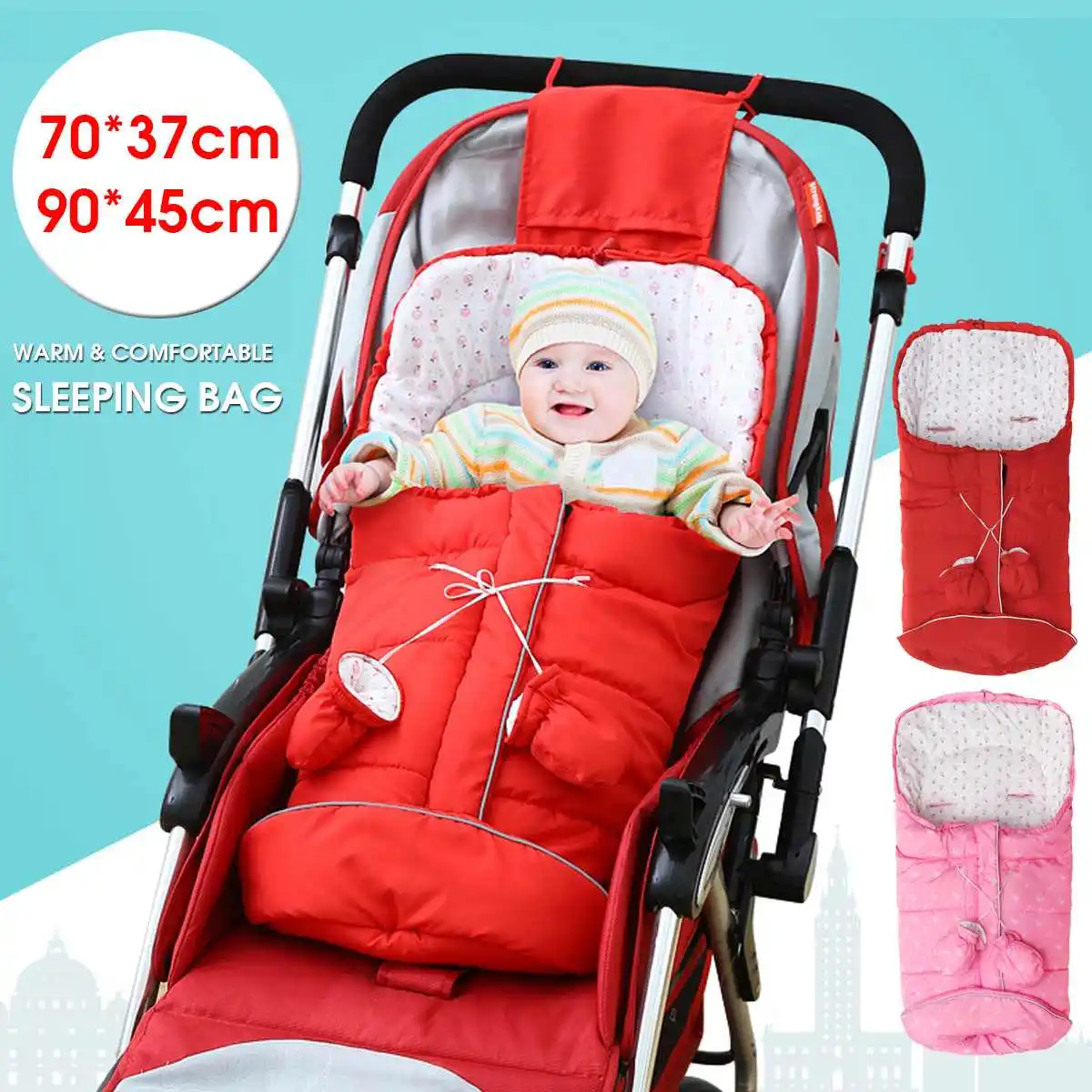 

Universal Fashion Baby Toddler Stroller Accessories Waterproof Sleepsacks Sleeping Bag Warm Footmuff Socks For Pushchair