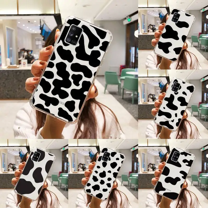 

cow Phone Case Transparent For Samsung A51 A50 A71 A70 A81 M60S Note S21 S 20 10 9 8 11 E Plus Ultra