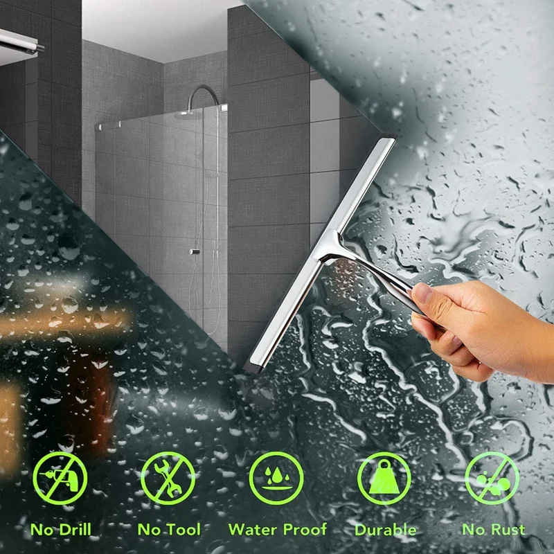 

Silicone Shower Squeegee No Drilling Shower Squeegee Replacement Lip for Bathroom Mirror Car Windows