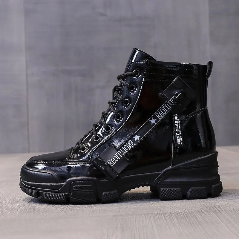 

New super fashion retro high-top women's boots autumn and winter thick-soled PU best-selling casual women's short boots women's