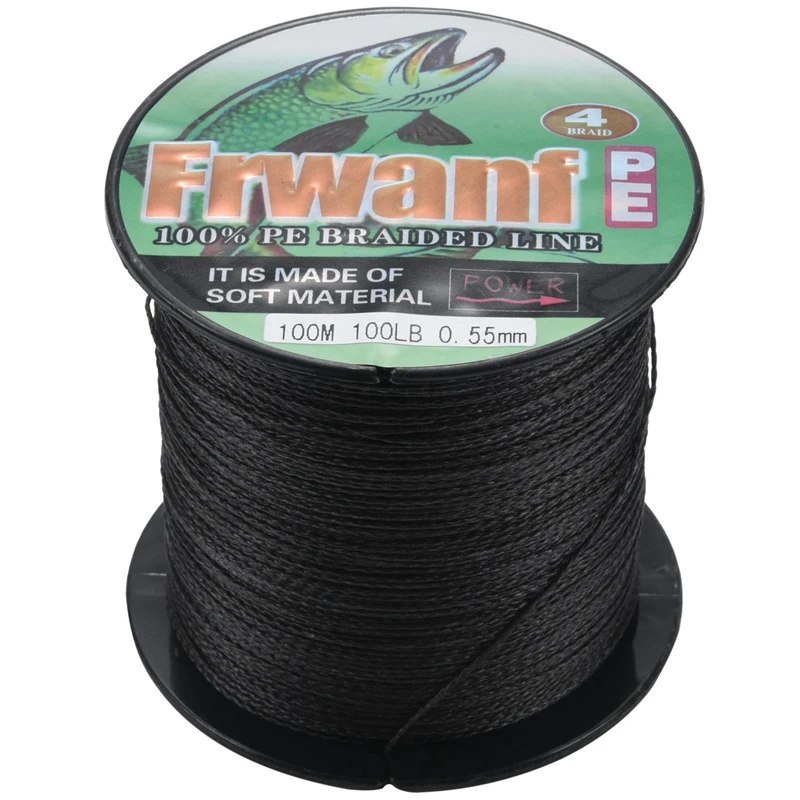 

Четырехжильная плетеная рыболовная леска Frwanf 100 м из ПЭ, четырехжильная сверхпрочная многонитевая леска для ловли карпа анг. Фунт.