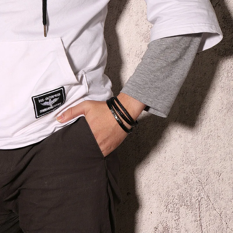 2019 Европа и США Многослойные из нержавеющей стали микрофибры кожа ручной веревки