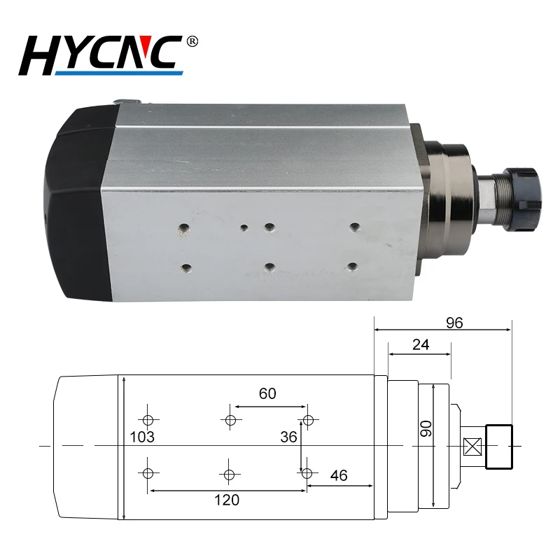 HQD 6KW 220V 380V Шпиндельный двигатель с воздушным охлаждением фрезерный станок ЧПУ -