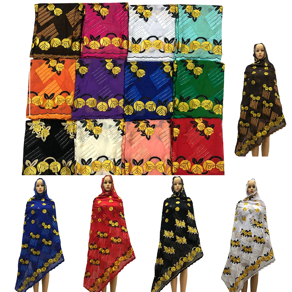 

Embroidered Shawls Muslim Women Big Scarf Africa Beatiful Lace Hijab Headscarf Turban Trendy Scarves Prayer India Arabic Hijabs