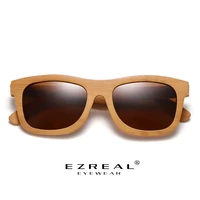 ezreal natural wooden sunglasses handmade polarized mirror fashion bamboo eyewear sport glasses s1725