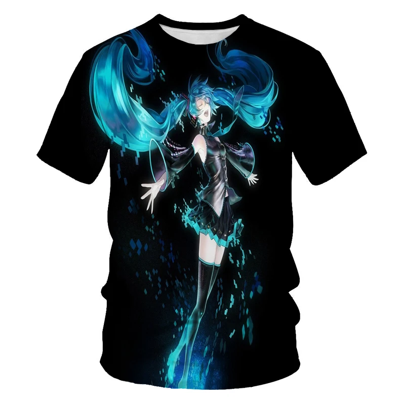

2021 hot sale cute girl 3D pattern printing T-shirt casual fashion street Harajuku men and women Animation printing Store