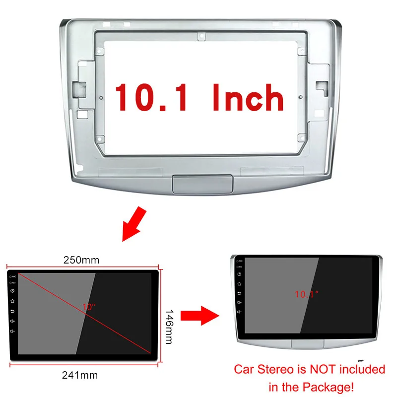 10.1 Inch Car Fascia Trim Kit For Volkswagen CC / PASSAT 2010-2016 Double Din dvd Fascias Audio Fitting Adaptor Frame Panel | Автомобили и
