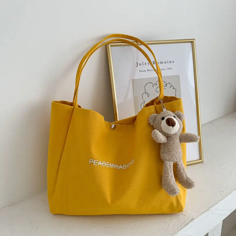

2021 Canvas Handbags Canvas Capacity Women Shoulder Bag Fashion Female Canvas Portable Handbags