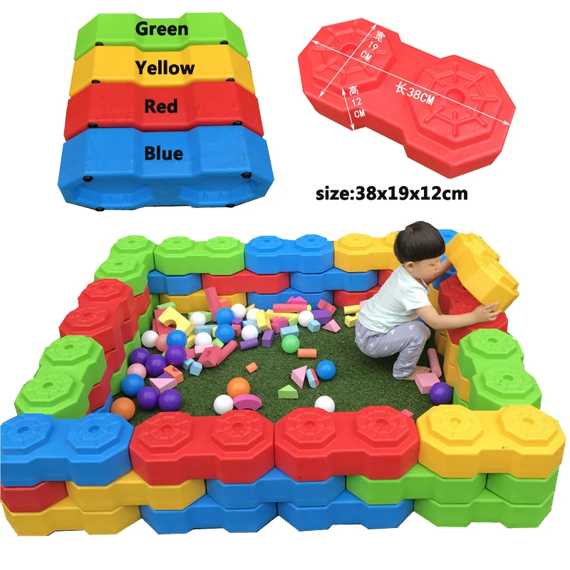 Bloco de Construção Ylwcnn Grande Plástico Feliz Octogonal Enorme Bloco Brinquedos Bola Piscina