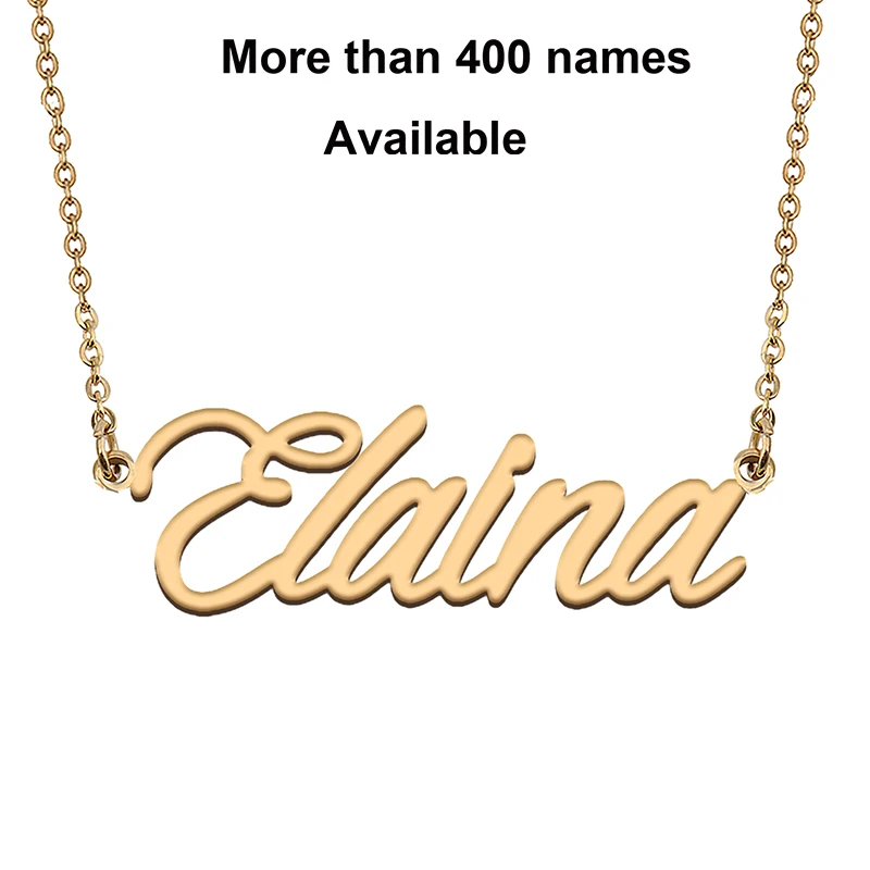 

Cursive Initial Letters Name Necklace for Elaina Birthday Party Christmas New Year Graduation Wedding Valentine Day Gift