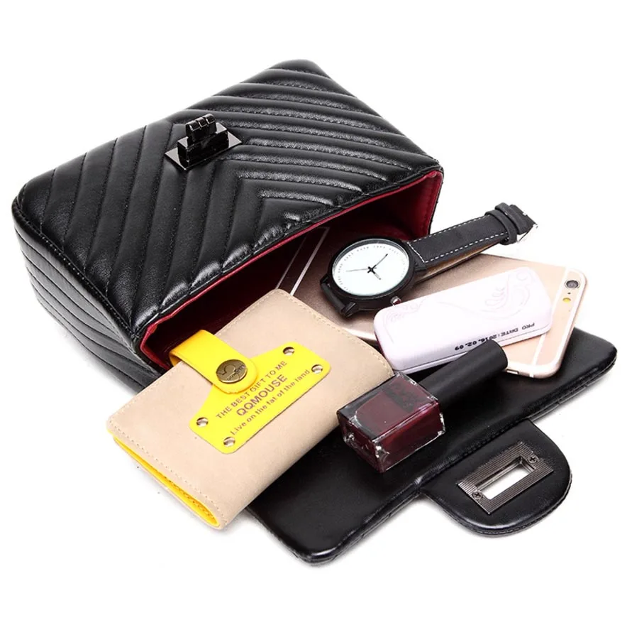 Женская сумка через плечо черная комбинированная из овечьей кожи 2019 | Багаж и