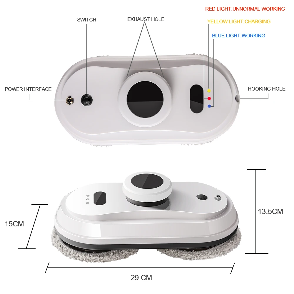 Intelligent Strong Suction Window Cleaner Robot Remote Control Washer Anti-falling Cleaning | Бытовая техника