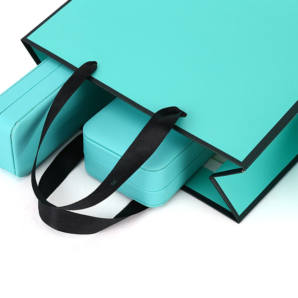 4 шт бумажный мешок для подарков упаковка ювелирных изделий с черным ободом